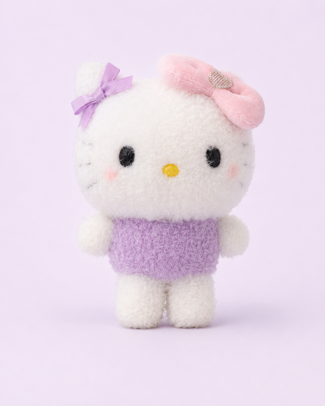 Lilac Bow Fluffy Kitty Plush Charm alternate view
