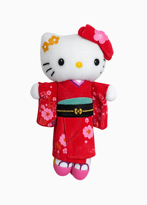 Hello Kitty 50th Anniversary Long-Leg Kimono Plush Keychain front