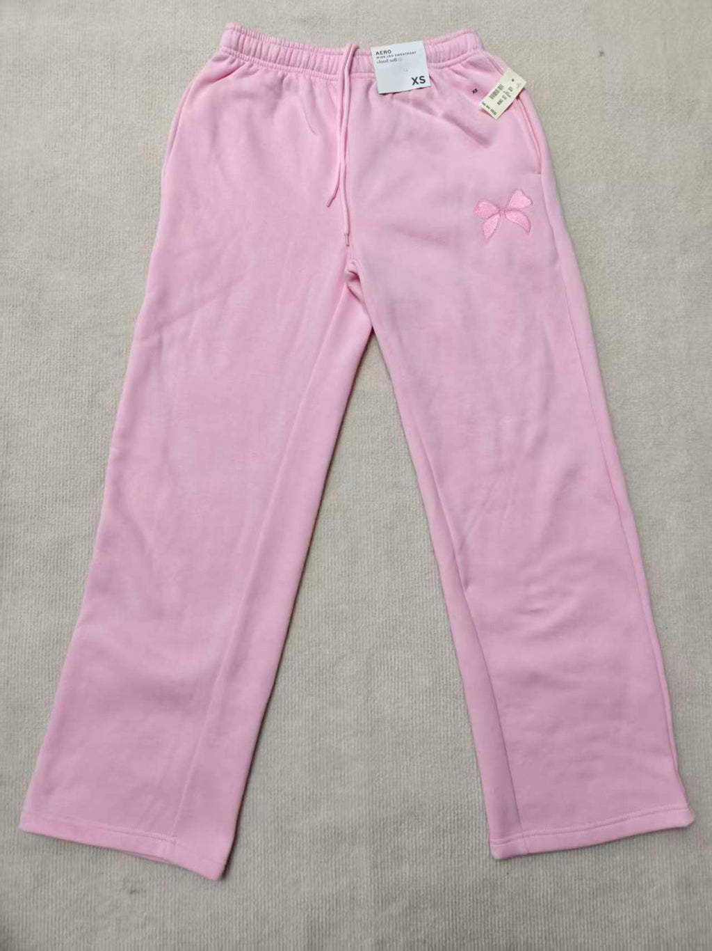 Blush Bow Wide-Leg Sweatpants front