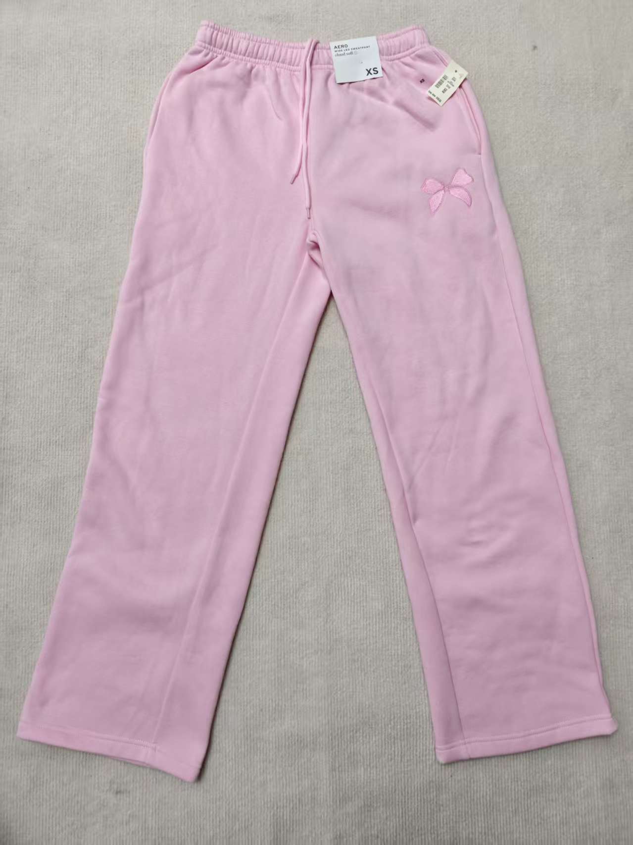 Blush Bow Wide-Leg Sweatpants front