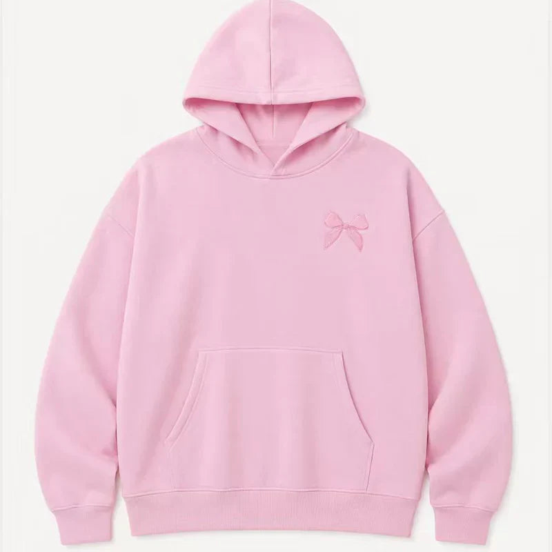Blush Bow hoodie front