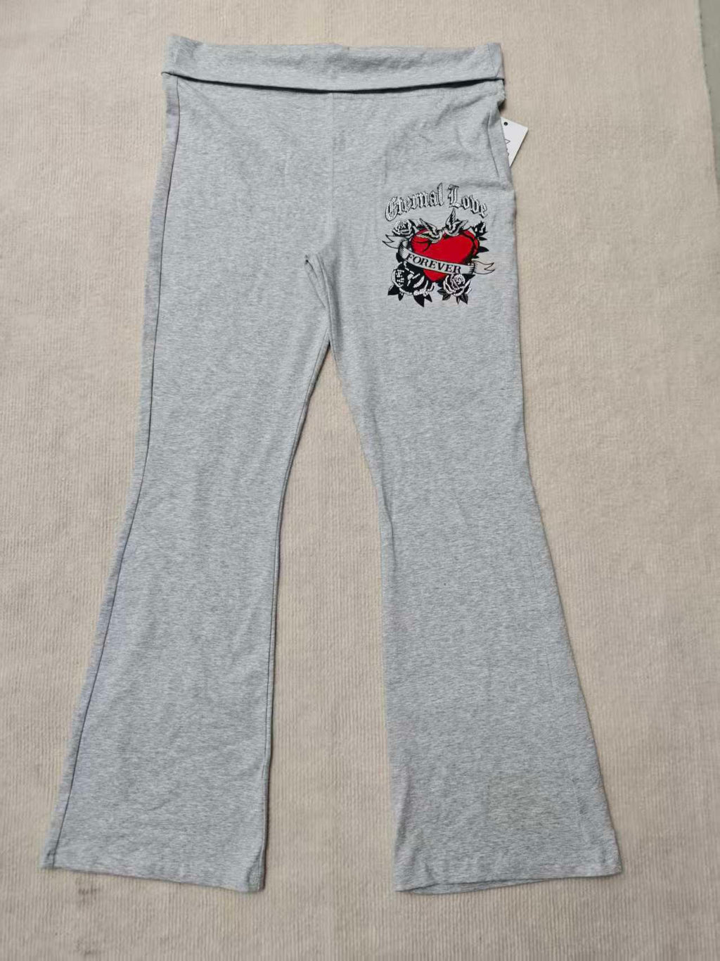 Eternal Heart Flare Yoga Pants grey front