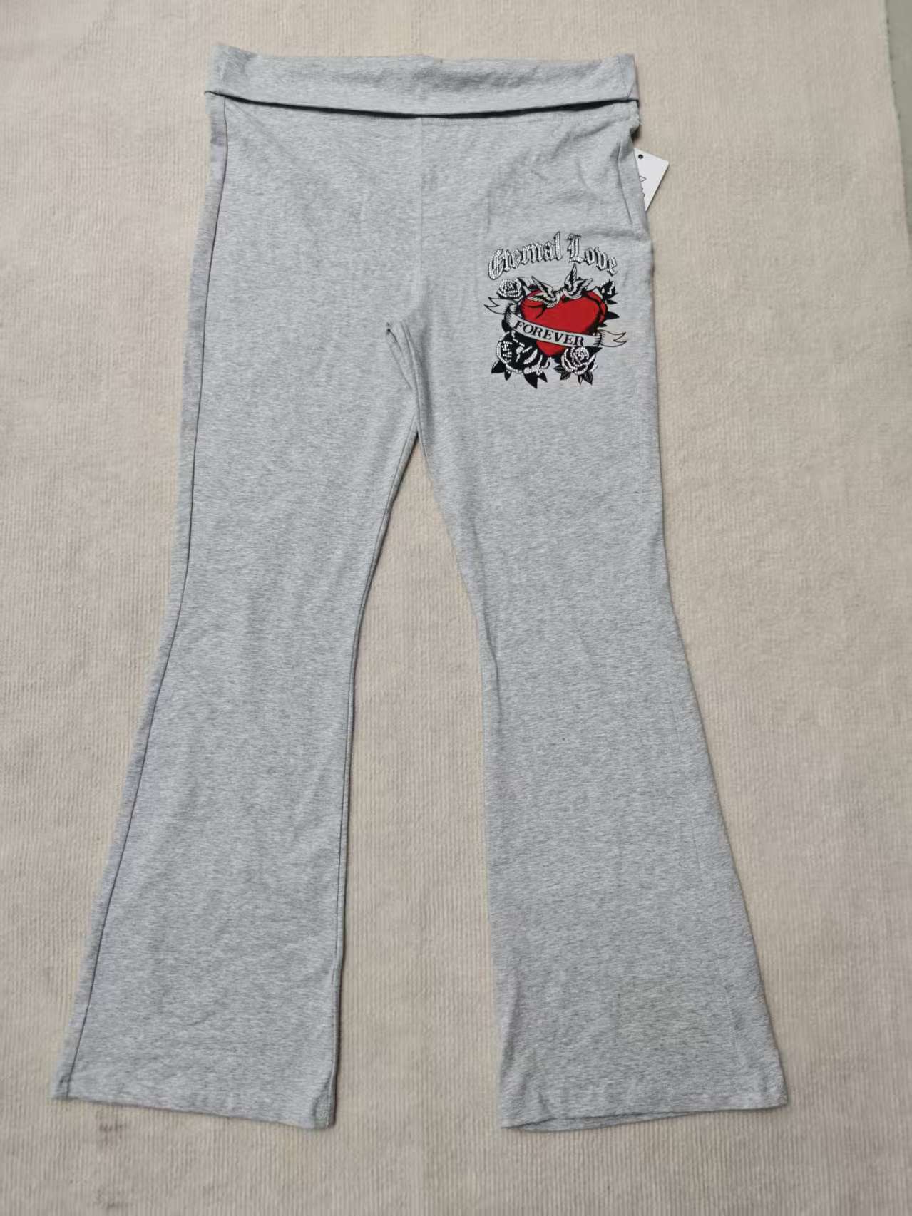 Eternal Heart Flare Yoga Pants grey front