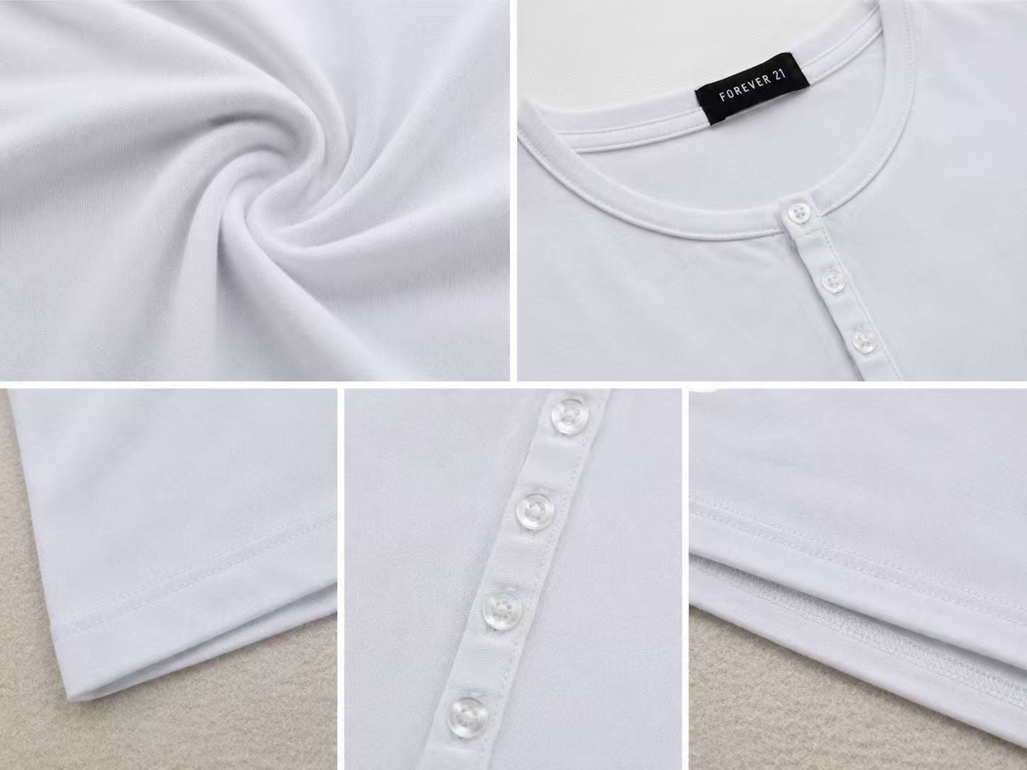 Everyday Essential Henley Tee fabric detail