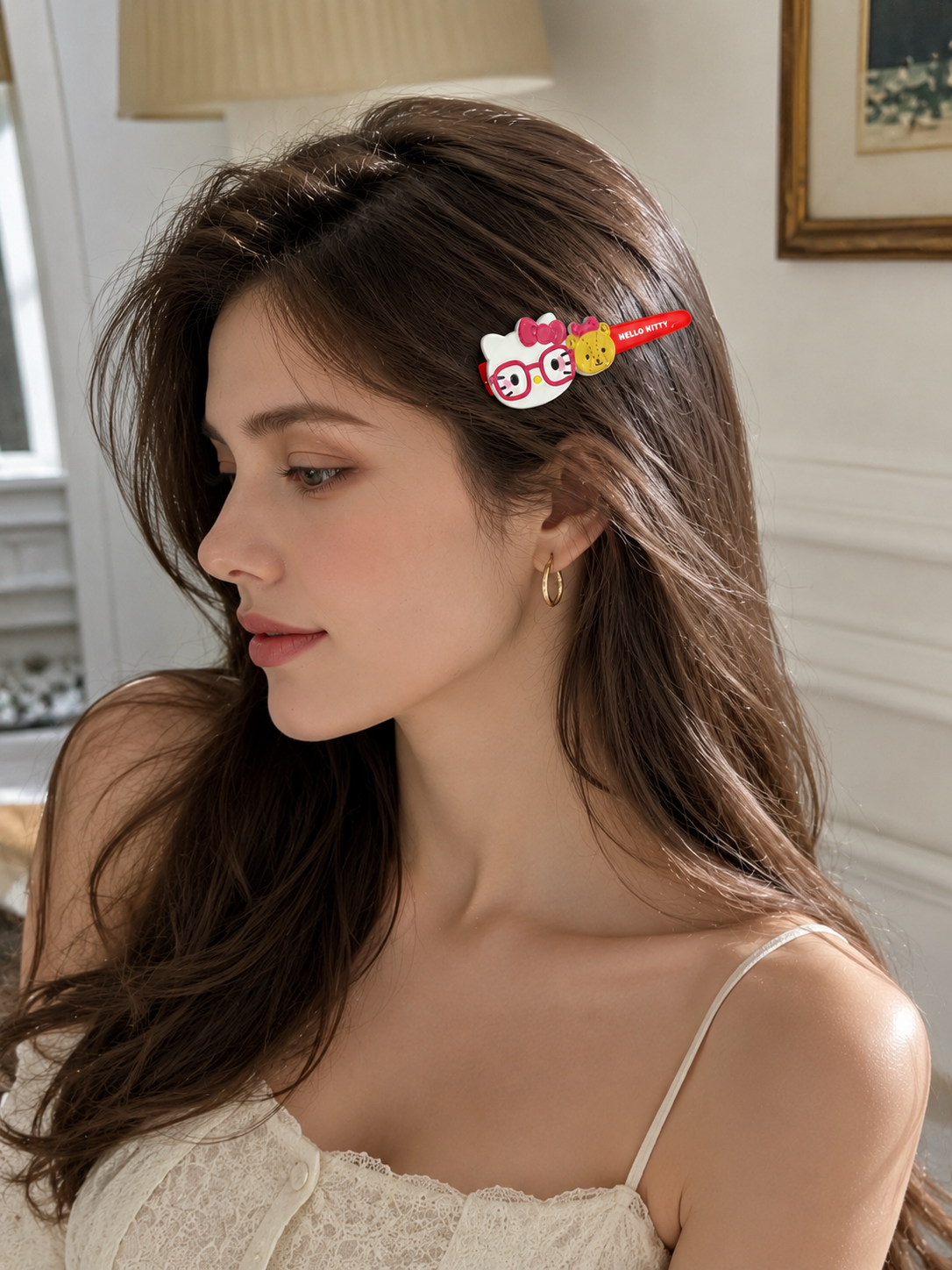 Hello Kitty Glasses Bear Hair Clip model styling