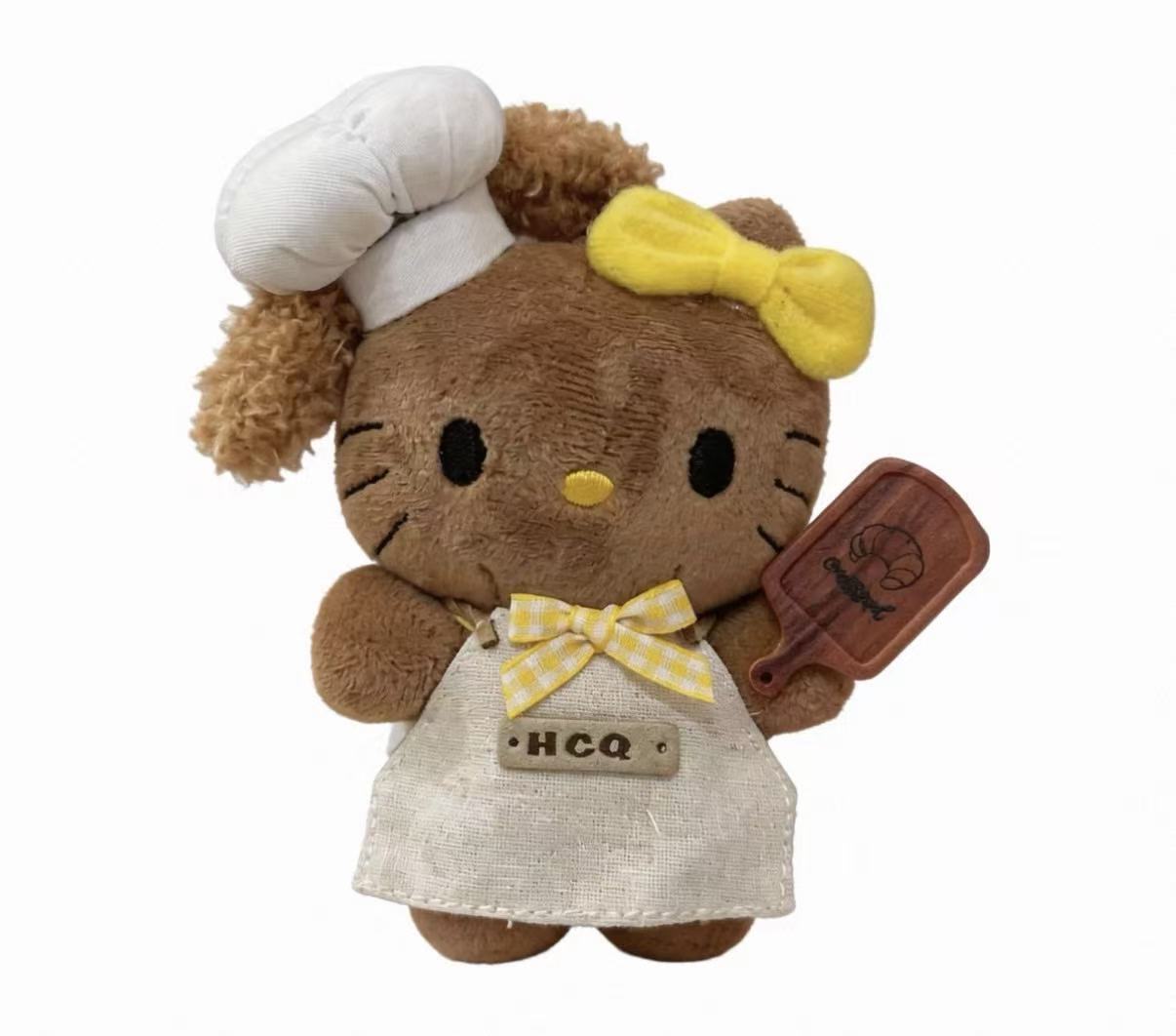 Hello Kitty Bakery Chef Plush Keychain front view