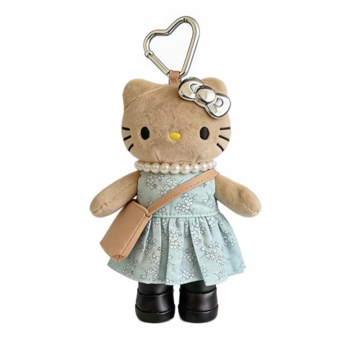 Hello Kitty Floral Mint Dress Plush Keychain