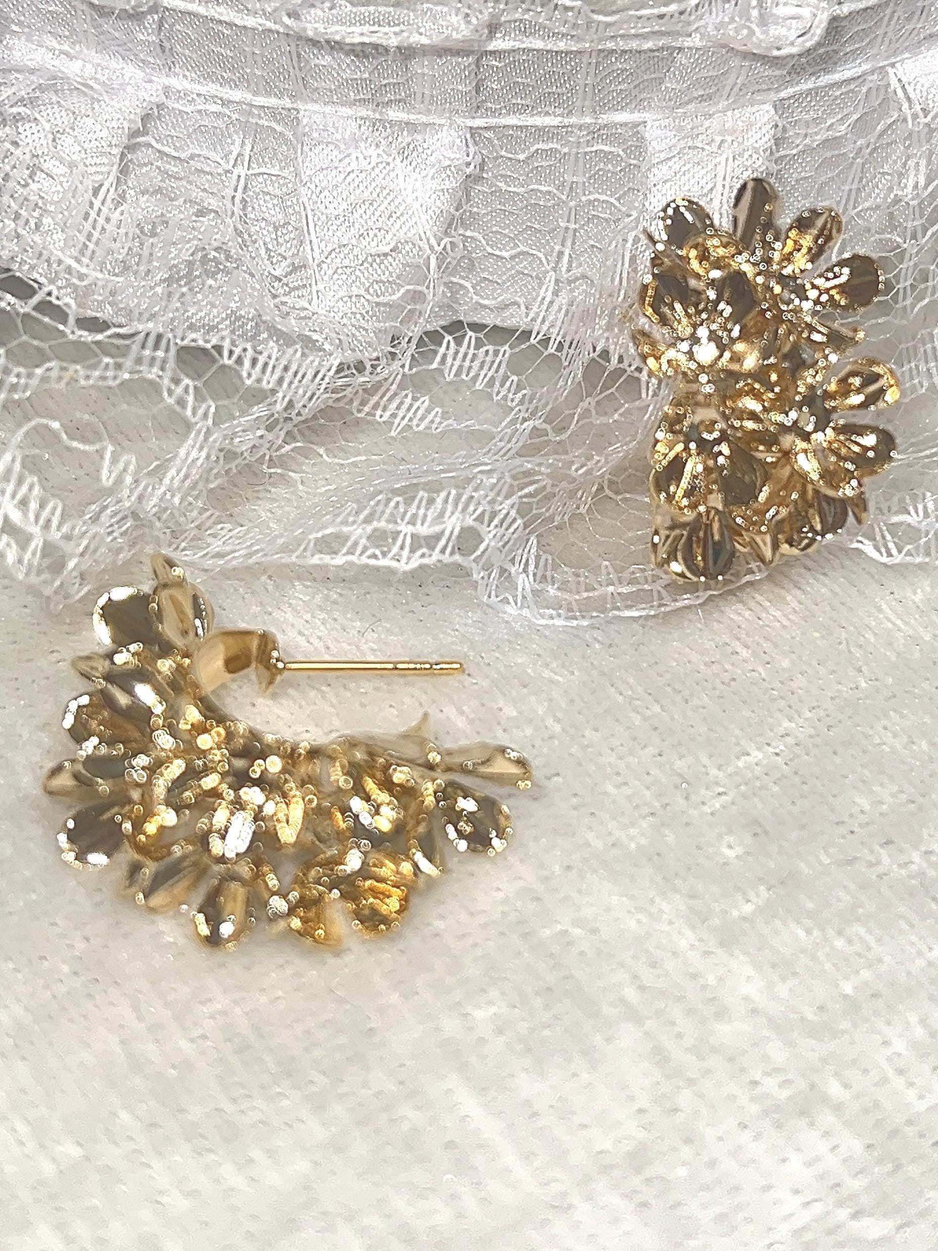 Golden Bloom Sculpted Earrings