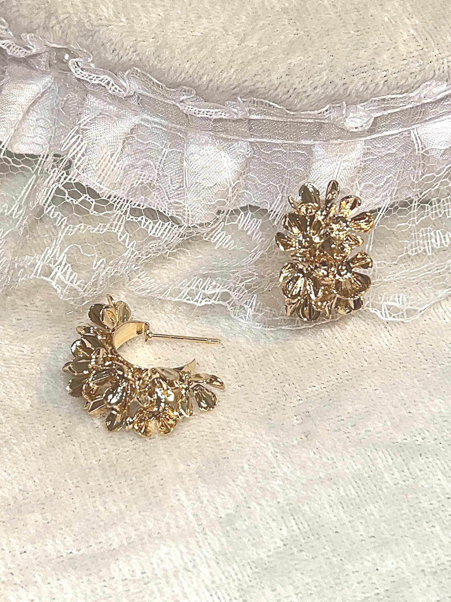 Golden Bloom Sculpted Earrings