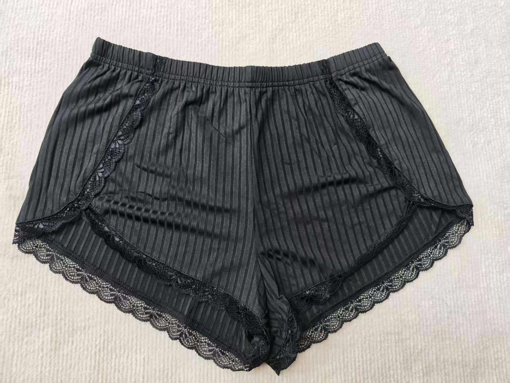 Classic black lounge shorts detail