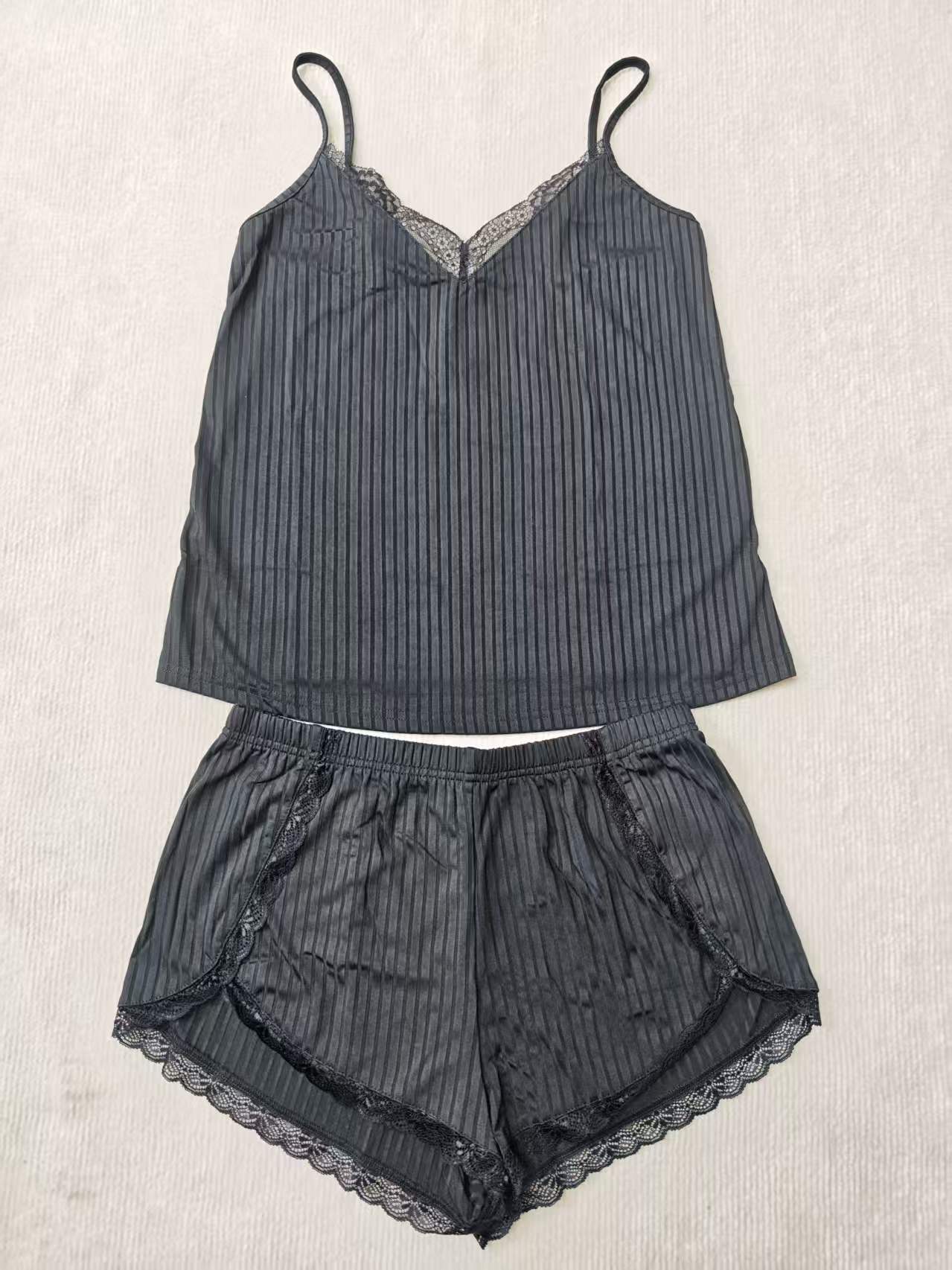 Classic black ribbed lounge set product style