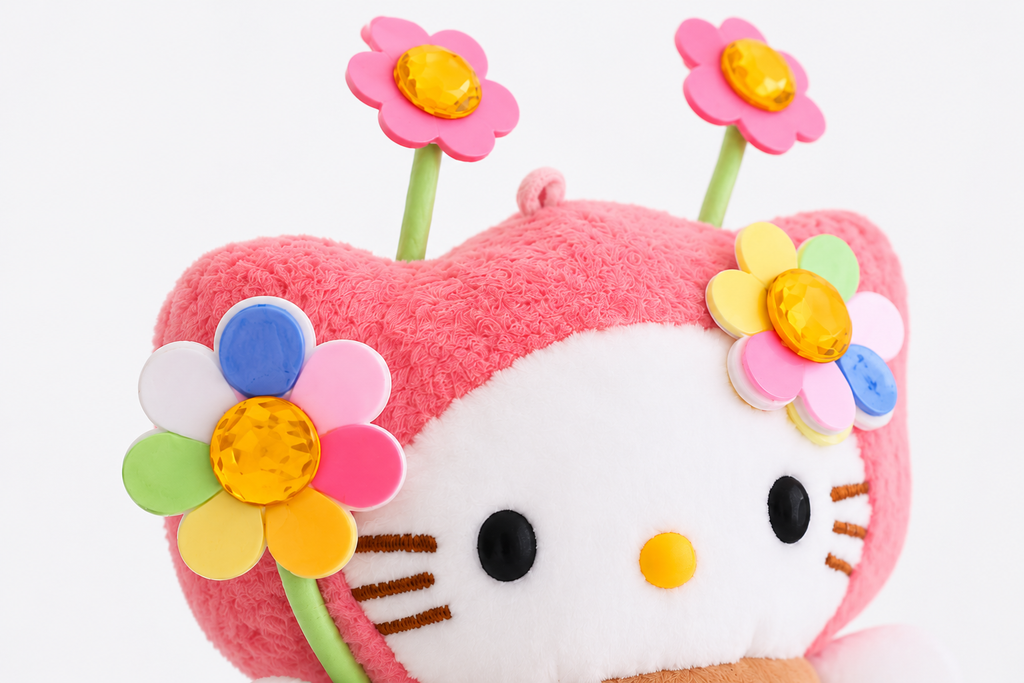 Sanrio Hello Kitty Flower Garden Plush Keychain flower detail