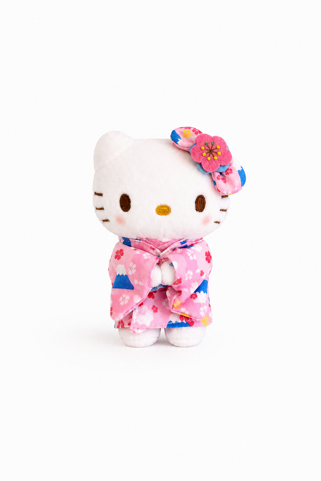Sanrio Hello Kitty Sakura Kimono Plush Keychain front view