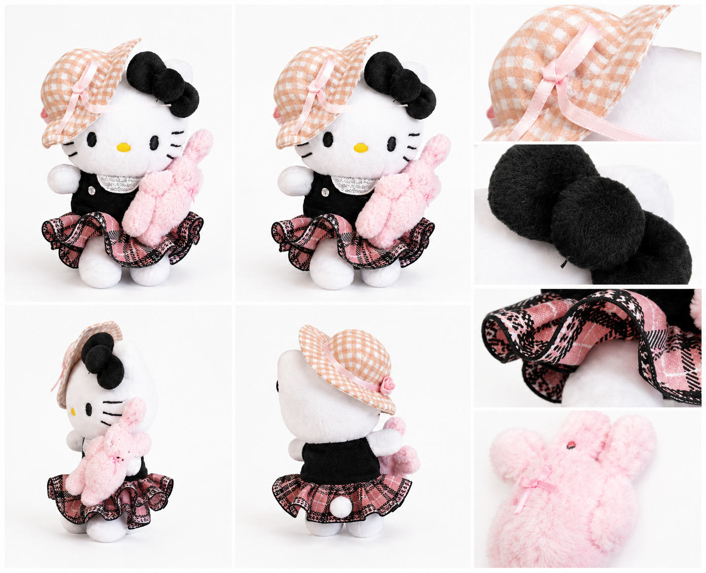 Sanrio Hello Kitty Vintage Picnic Plush Keychain detail collage