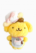 Sanrio Pompompurin Chef Plush Keychain front view