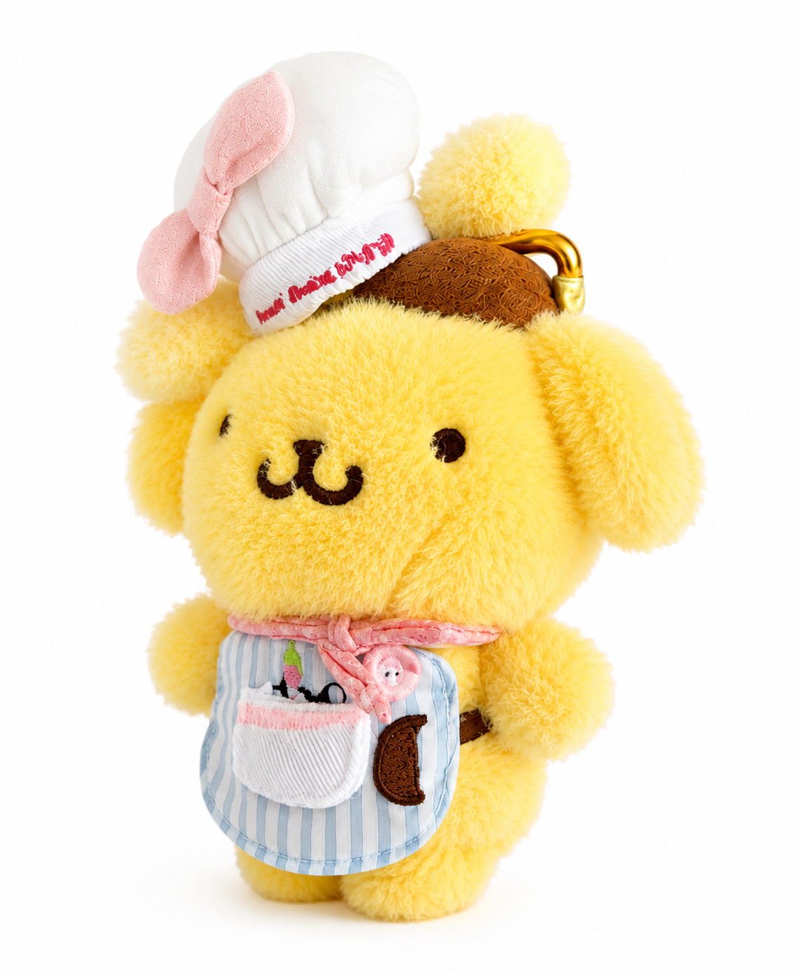 Sanrio Pompompurin Chef Plush Keychain right side view
