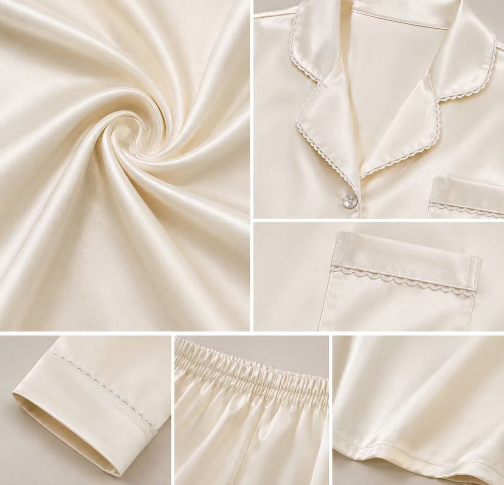 Sweet Satin Dreams Pajama Set fabric detail